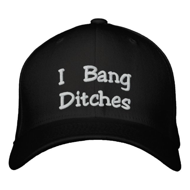 Brodée "I Bang Ditches" Flexfit noir brodé Casquette (Devant)