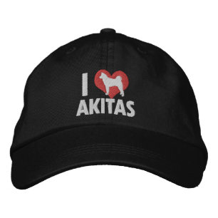 Brodée I Love Akitas Brodé Casquette (foncé)