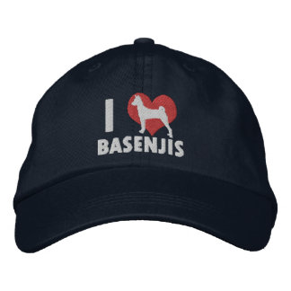 Brodée I Love Basenjis brodé Casquette (foncé)