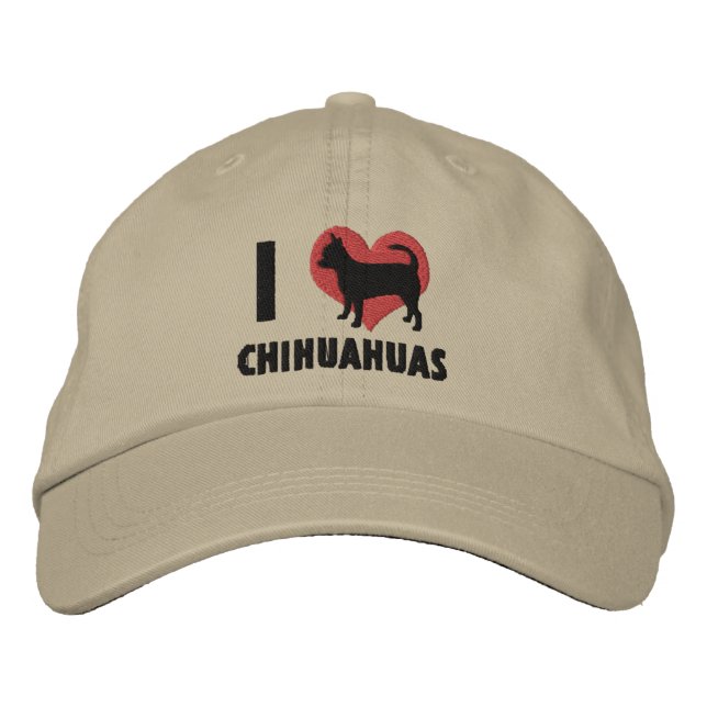 Brodée I Love Chihuahuas Casquette brodé (Devant)