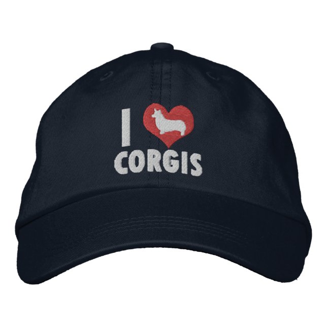 Brodée I Love Corgis Casquette brodé (Devant)