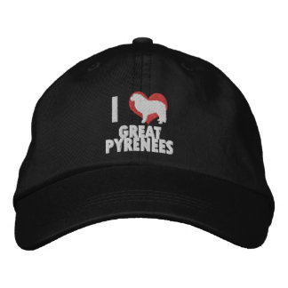 Brodée I Love Great Pyrenees Brodé Casquette (foncé)