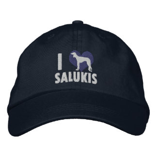Brodée I Love Salukis Brodé Casquette (Bleu)