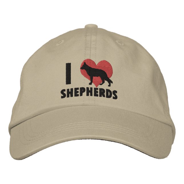 Brodée I Love Shepherds Casquette brodé (Devant)