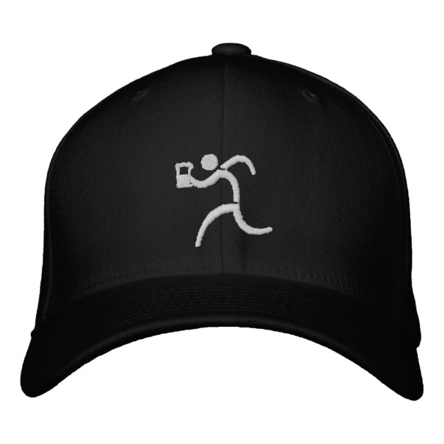 Brodée IRunToDrink Casquette de baseball noir brodé (Devant)