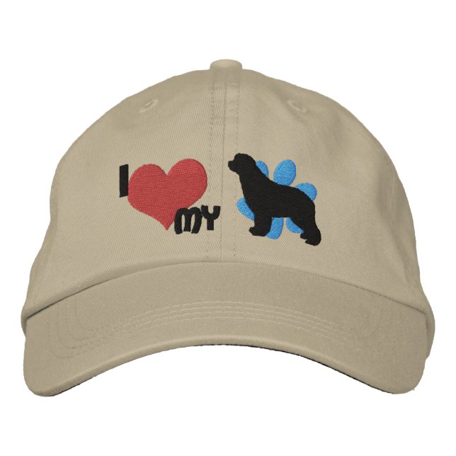Brodée J'aime mon Casquette brodé de Terre-Neuve (Devant)