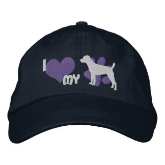 Brodée J'aime mon Casquette brodé Patterdale Terrier Bleu