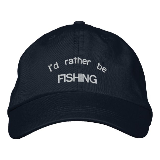 Brodée Je préférerais être Casquette brodé PÊCHE (Devant)