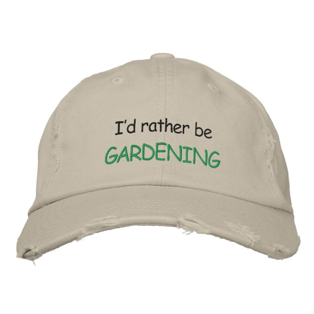 Brodée Je préférerais être casquette DE JARDINS (Devant)