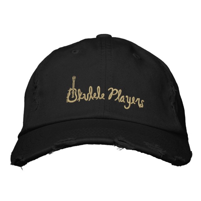 Brodée Joueurs Ukulele Casquette en détresse (Devant)