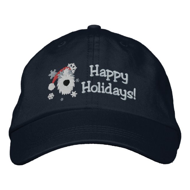 Brodée Joyeuses fêtes Sheepdog Brodé Casquette (Devant)