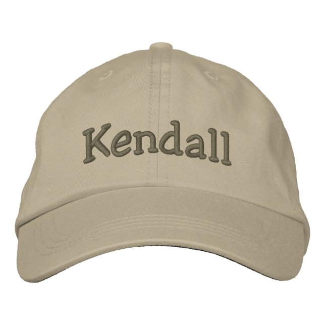 Brodée Kendall Nom Casquette de baseball brodé Khaki (Devant)