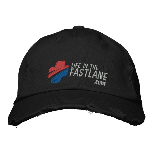 Brodée La vie dans le Casquette Fast Lane (Dark) (Devant)