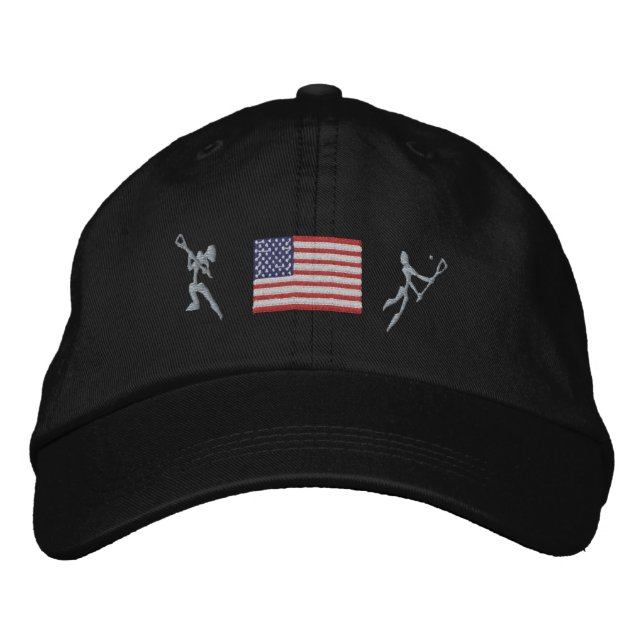 Brodée Lacrosse États-Unis Lacrosse Casquette brodé (Devant)