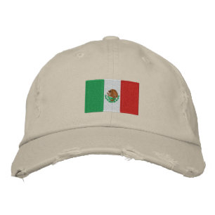 Brodée Le drapeau mexicain brodé chino twill casquette