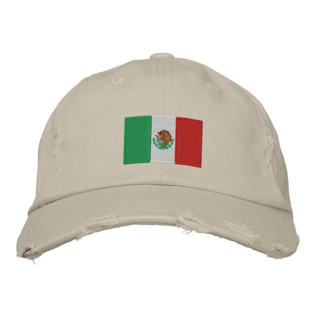 Brodée Le drapeau mexicain brodé chino twill casquette (Devant)