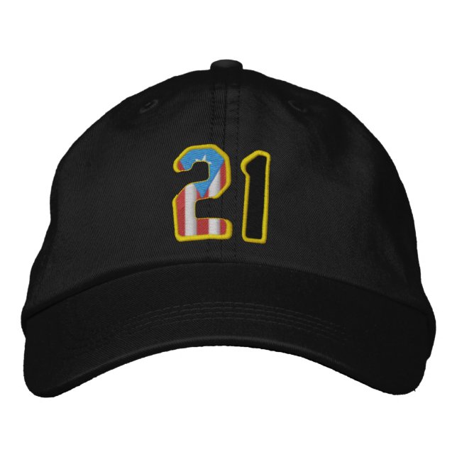 Brodée Le grand Casquette de baseball numéro 21 brodé (Devant)
