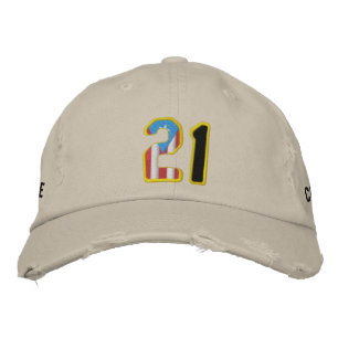 Brodée Le grand numéro 21 brodé Casquette en détresse