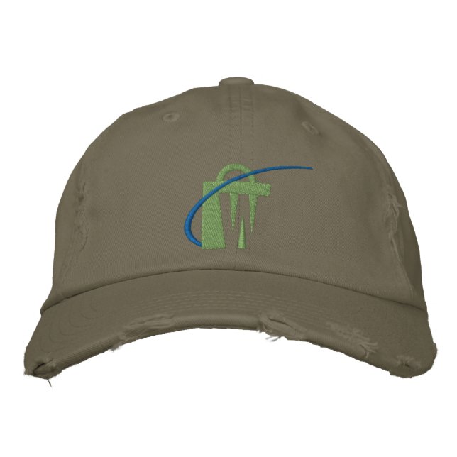 Brodée Le plus grand Casquette de chino d'olive brodé au  (Devant)