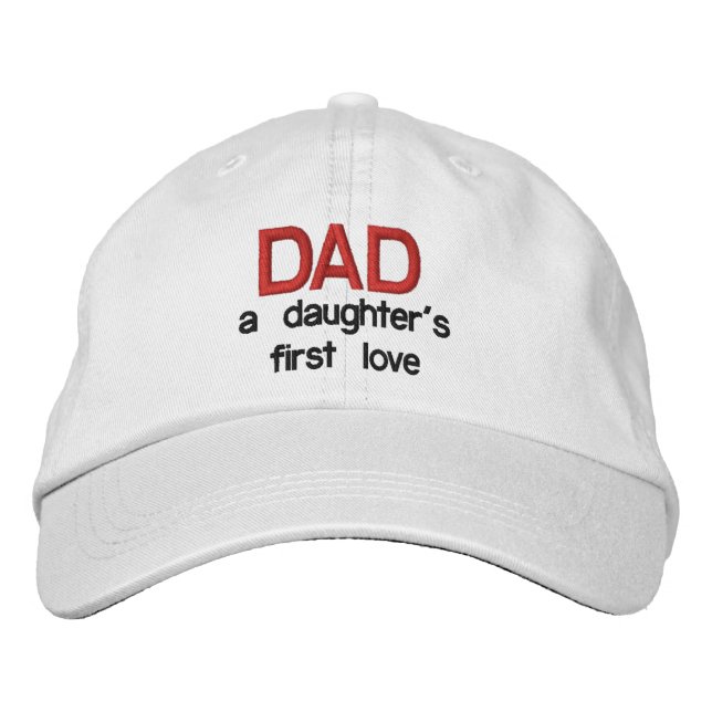 Brodée Le premier amour de papa une fille - Casquette aju (Devant)