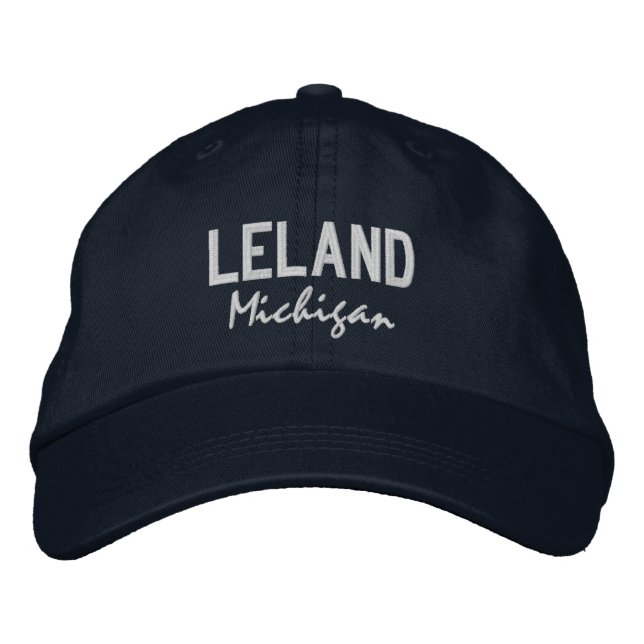 Brodée Leland Michigan Casquette de baseball brodé (Devant)