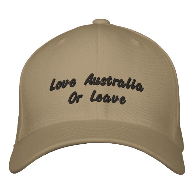 Brodée Love Australia Ou Leave, Logo Casquette De Basebal (Devant)