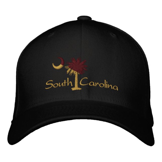 Brodée Maroon/Gold SC Palmetto foncé Lune Casquette brodé (Devant)