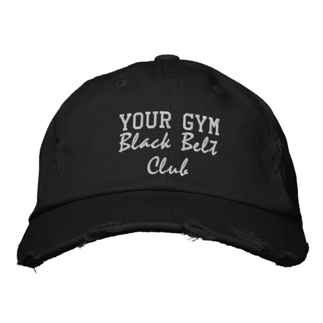 Brodée Martial Arts Black Belt Club Casquette (Devant)