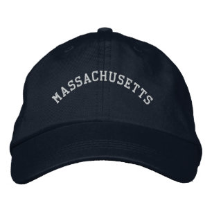 Brodée Massachusetts Brodés Casquette bleu marine