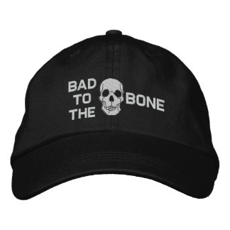 Brodée Mauvais au Casquette brodé du crâne os