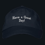Brodée Message positif Casquette de la Marine "Bonne jour<br><div class="desc">Ce casquette en coton de marine présente le message positif et stimulant "Bonne journée!" brodé en lettres élégantes. Conçu avec une sangle réglable, il offre un ajustement confortable pour toutes les tailles. Fabriqué en coton durable, ce casquette allie style et motivation, ce qui en fait l'accessoire parfait pour diffuser de...</div>