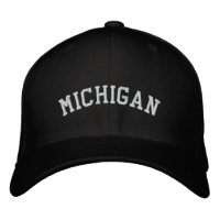 Michigan Brodé Flexfit Casquette de laine noir