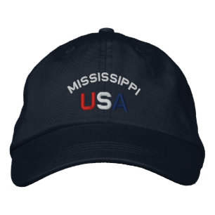 Brodée Mississippi USA Brodé Casquette bleu marine