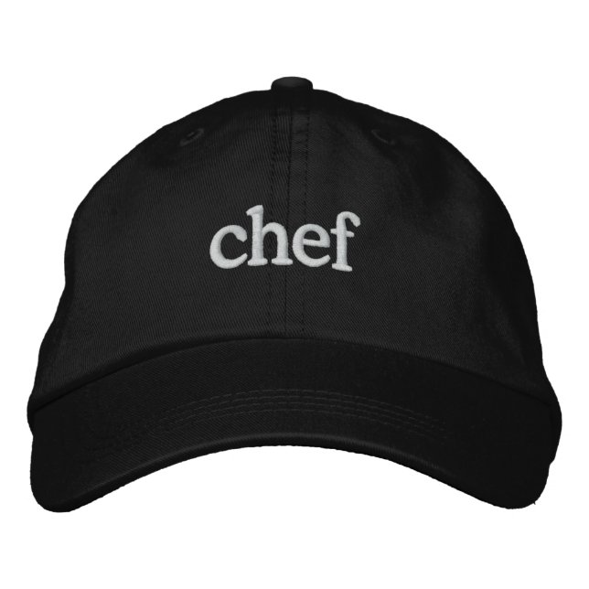 Brodée Modèle Casquette noir brodé de base Chef (Devant)