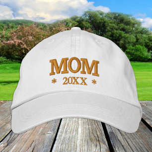 Brodée MOM 20XX brodé baseball casquette or / blanc
