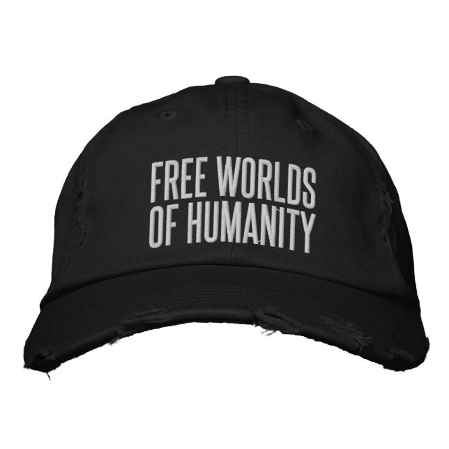 Brodée Mondes libres de l'humanité casquette 2.0 (Devant)