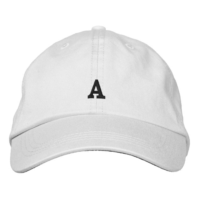 Brodée Monogramme A couleur blanche initiale Casquette Ca (Devant)