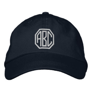 Brodée Monogramme de Casquette brodé blanc sur mesure sur