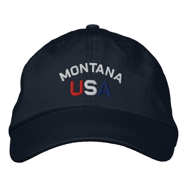 Brodée Montana USA Brodé Marine Casquette bleu (Devant)