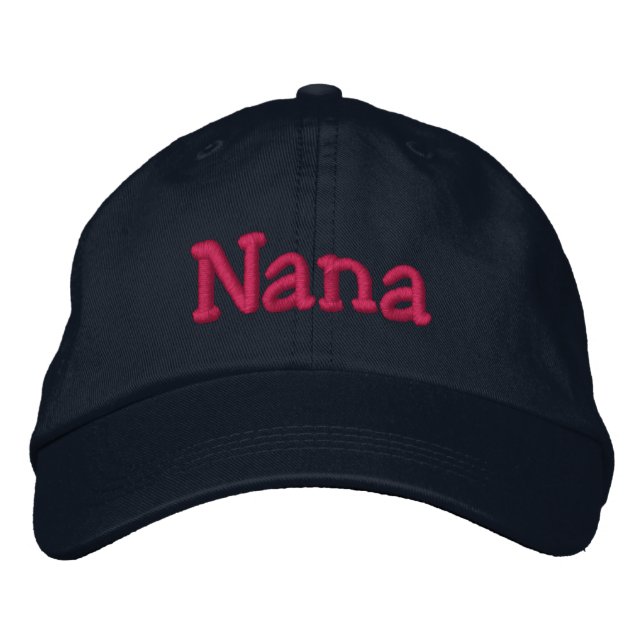 Brodée Nana brodé Casquette de baseball Marine rose chaud (Devant)