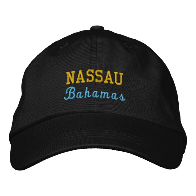 Brodée Nassau, Bahamas Casquette ajustable personnalisé (Devant)