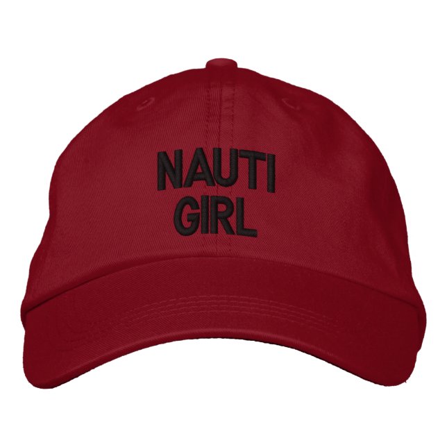 Brodée Nautical Nauti fille Casquette rouge (Devant)