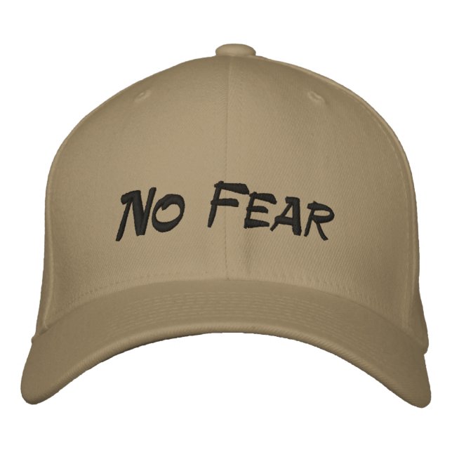 Brodée No Fear Logo Tan Baseball Casquette (Devant)