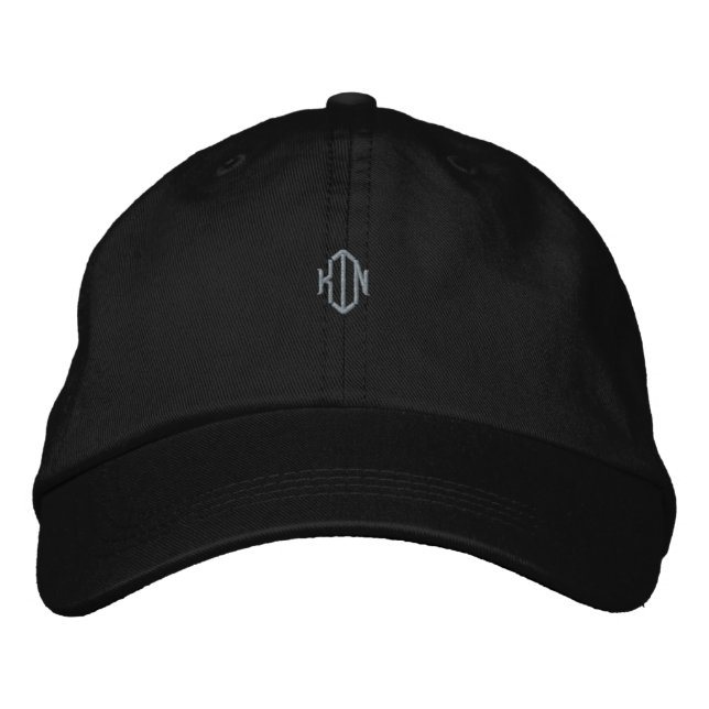 Brodée Noir Couleur Roi Nom Imprimé Casquette de texte Su (Devant)