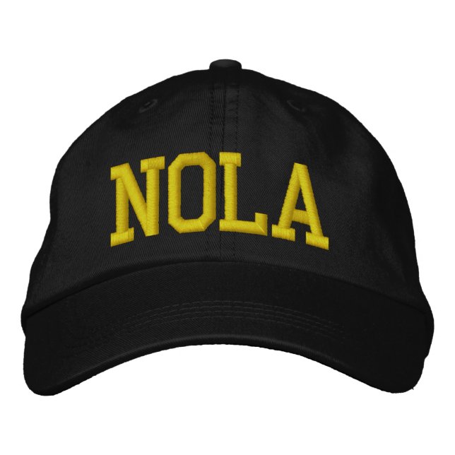 Brodée Noir et or NOLA Nouvelle-Orléans Casquette brodé (Devant)