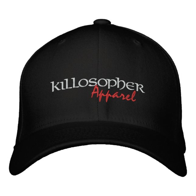 Brodée Noir Killosopher Vêtements Casquette Flexfit (Devant)