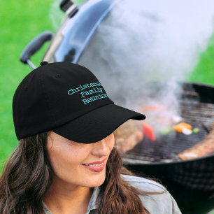 Brodée Nom Aqua Brodé sur Casquette de Réunion de Famille