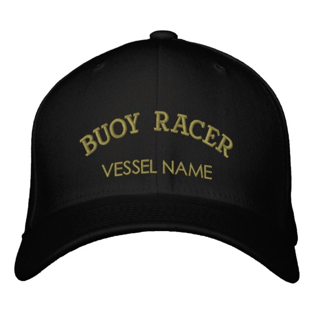 Brodée Nom de bateau personnalisé Buoy Racer Casquette (Devant)