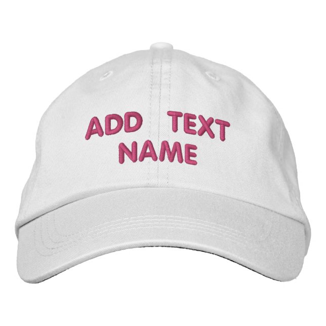 Brodée Nom de texte personnalisé Modèle Casquette de base (Devant)