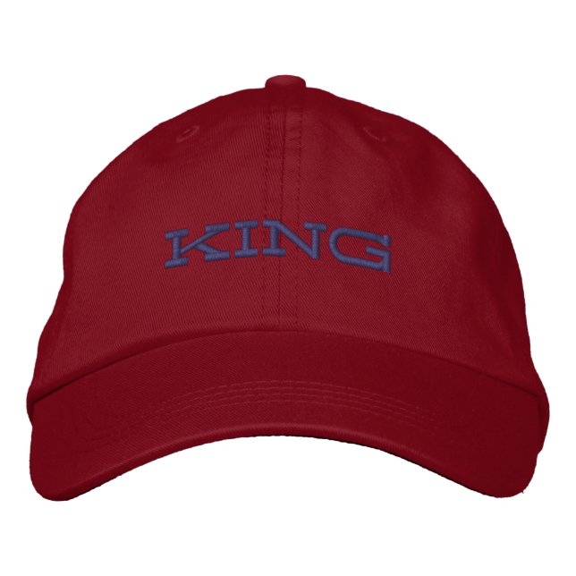 Brodée Nom KING Joli Cool casquette Couleur du texte Prof (Devant)